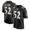 Men Baltimore Ravens Ray Lewis #52 Black Game Jersey - uafactory