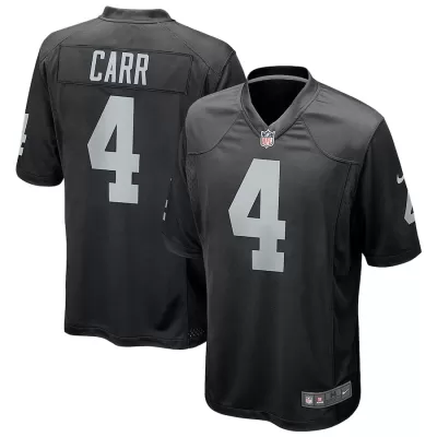 Men Las Vegas Raiders Derek Carr #4 Black Game Jersey - uafactory