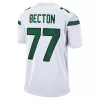 Men New York Jets Mekhi Becton #77 White Game Jersey - uafactory