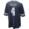 Men Dallas Cowboys Dak Prescott #4 Navy Game Jersey - uafactory