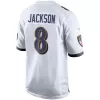 Men Baltimore Ravens Lamar Jackson #8 White Game Jersey - uafactory