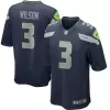 Men Seattle Seahawks Russell Wilson #3 Navy Game Jersey - uafactory