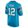 Men Carolina Panthers DJ Moore #12 Blue Game Jersey - uafactory