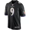 Men Baltimore Ravens Justin Tucker #9 Black Game Jersey - uafactory