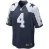 Men Dallas Cowboys Dak Prescott #4 Navy Game Jersey - uafactory