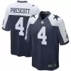 Men Dallas Cowboys Dak Prescott #4 Navy Game Jersey - uafactory