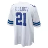 Men Dallas Cowboys Ezekiel Elliott #21 White Game Jersey - uafactory