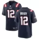 Men New England Patriots Tom Brady #12 Navy Game Jersey - uafactory