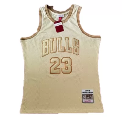 Men's Chicago Bulls Michael Jordan #23 Gold Retro Jersey 97-98 - uafactory