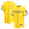 Men Boston Red Sox Gold/Light Blue MLB Jersey - uafactory