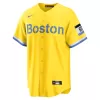 Men Boston Red Sox Gold/Light Blue MLB Jersey - uafactory