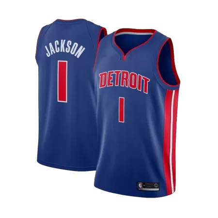 Detroit Pistons Jackson #1 Swingman Jersey Blue for men - Association Edition - uafactory