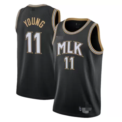 Atlanta Hawks Young #11 2021 Swingman Jersey Black for men - City Edition - uafactory