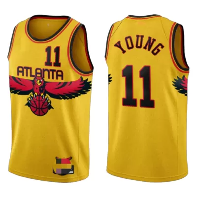 Atlanta Hawks Trae Young #11 2021/22 Swingman Jersey Yellow for men - City Edition - uafactory