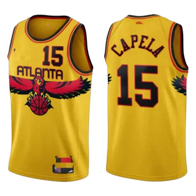 Atlanta Hawks Clint Capela #15 2021/22 Swingman Jersey Yellow for men - City Edition - uafactory