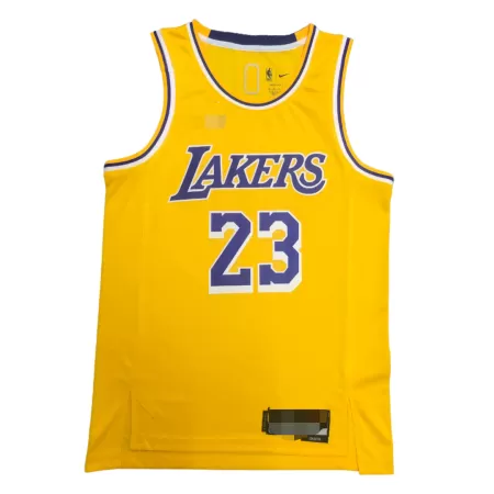 Los Angeles Lakers LeBron James #23 2021 Swingman Jersey Gold for men - Association Edition - uafactory