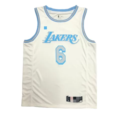 Los Angeles Lakers Lebron James #6 2021 Swingman Jersey White for men - City Edition - uafactory