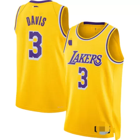 Los Angeles Lakers Anthony Davis #3 2021 Swingman Jersey Gold for men - Association Edition - uafactory