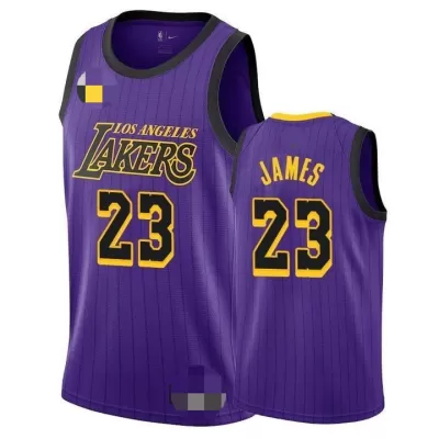 Los Angeles Lakers LeBron James #23 2018/19 Swingman Jersey Purple for men - City Edition - uafactory