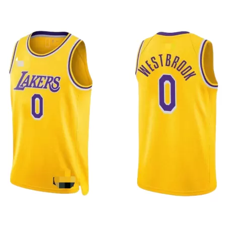 Los Angeles Lakers Russell Westbrook #0 2021/22 Swingman Jersey Gold for men - Association Edition - uafactory