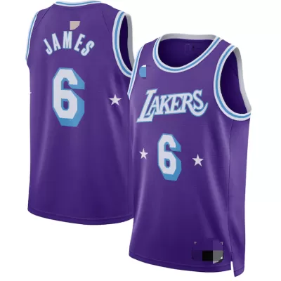 Los Angeles Lakers LeBron James #6 2021/22 Swingman Jersey Purple for men - City Edition - uafactory