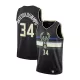 Milwaukee Bucks Antetokounmpo #34 2020 Swingman Jersey Black for men - uafactory