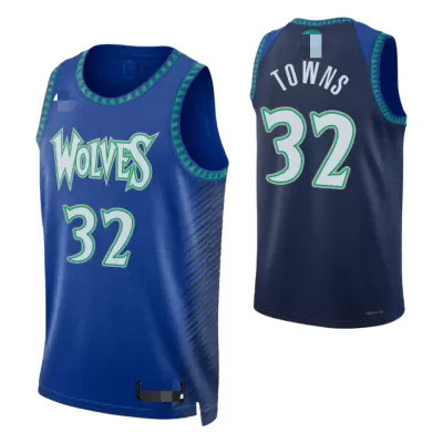 Minnesota Timberwolves Karl-Anthony Towns #32 2021/22 Swingman Jersey Blue for men - City Edition - uafactory