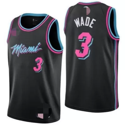 Miami Heat Wade #3 Swingman Jersey Black for men - uafactory