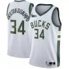 Milwaukee Bucks Giannis Antetokounmpo #34 Swingman Jersey White for men - Association Edition - uafactory