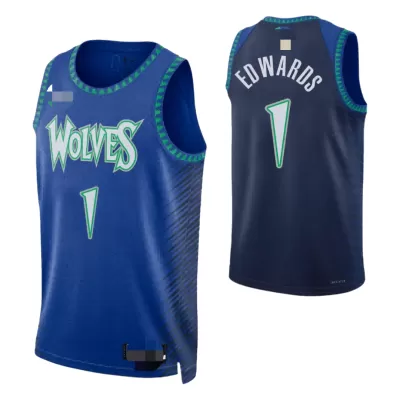 Minnesota Timberwolves Anthony Edwards #1 2021/22 Swingman Jersey Blue for men - City Edition - uafactory