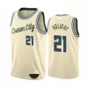 Milwaukee Bucks Jrue Holiday #21 Swingman Jersey Cream for men - City Edition - uafactory