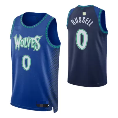 Minnesota Timberwolves D'Angelo Russell #0 2021/22 Swingman Jersey Blue for men - City Edition - uafactory