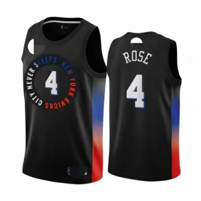 New York Knicks Derrick Rose #4 2020/21 Swingman Jersey Black for men - City Edition - uafactory