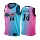Miami Heat Herro #14 2020/21 Swingman Jersey Blue&Pink for men - City Edition - uafactory
