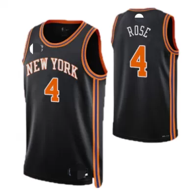 New York Knicks Derrick Rose #4 2021/22 Swingman Jersey Black for men - City Edition - uafactory