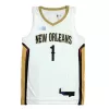 Men's New Orleans Pelicans Zion Williamson #1 White Retro Jersey 2020/21 - Association Edition - uafactory