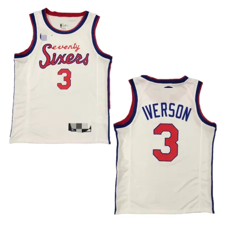 Philadelphia 76ers Iverson #3 2019/20 Swingman Jersey Cream for men - City Edition - uafactory