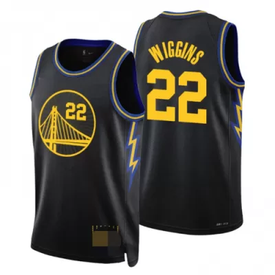 Men's Golden State Warriors Andrew Wiggins #22 Black Retro Jersey 2021/22 - City Edition - uafactory