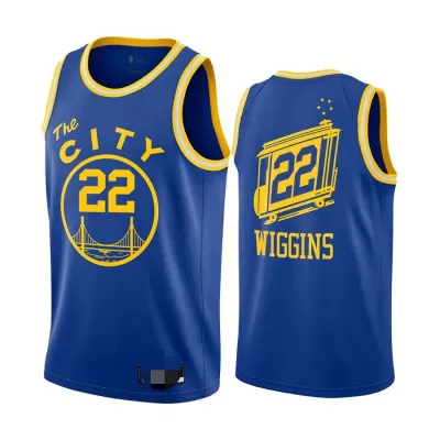 Men's Golden State Warriors Wiggins #22 Royal Retro Jersey 2020/21 - Classic Edition - uafactory