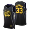 Men's Golden State Warriors James Wiseman #33 Black Retro Jersey 2021/22 - City Edition - uafactory