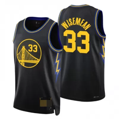 Men's Golden State Warriors James Wiseman #33 Black Retro Jersey 2021/22 - City Edition - uafactory