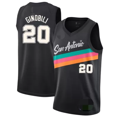 San Antonio Spurs Manu Ginobili #20 2020/21 Swingman Jersey Black for men - uafactory