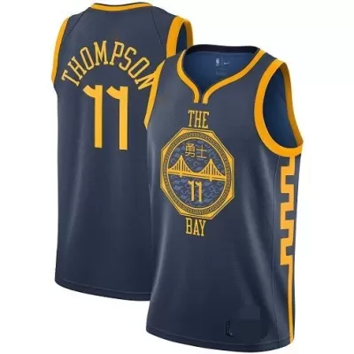 Men's Golden State Warriors Thompson #11 Blue Retro Jersey 2019/20 - City Edition - uafactory