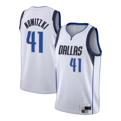 Dallas Mavericks Nowitzki #41 Swingman Jersey White for men - Association Edition - uafactory