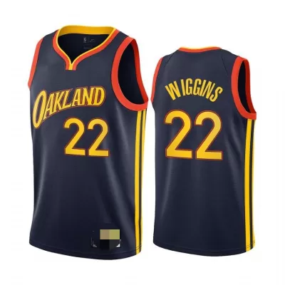 Men's Golden State Warriors Andrew Wiggins #22 Navy Retro Jersey 2020/21 - City Edition - uafactory