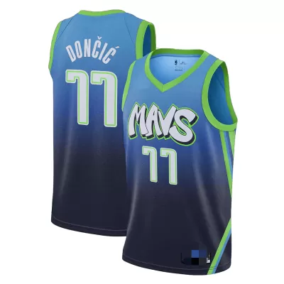 Dallas Mavericks Doncic #77 2020/21 Swingman Jersey Blue for men - City Edition - uafactory