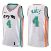 San Antonio Spurs Derrick White #4 2021/22 Swingman Jersey White for men - City Edition - uafactory