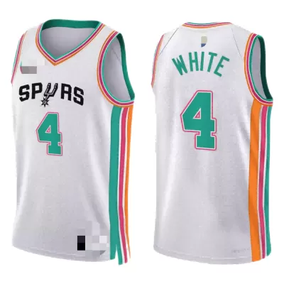 San Antonio Spurs Derrick White #4 2021/22 Swingman Jersey White for men - City Edition - uafactory