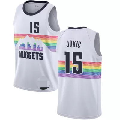 Denver Nuggets Jokic #15 Swingman Jersey White for men - City Edition - uafactory