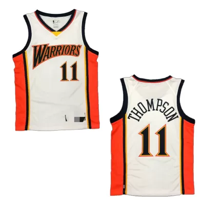 Men's Golden State Warriors Thompson #11 White Retro Jersey 2009/10 - uafactory